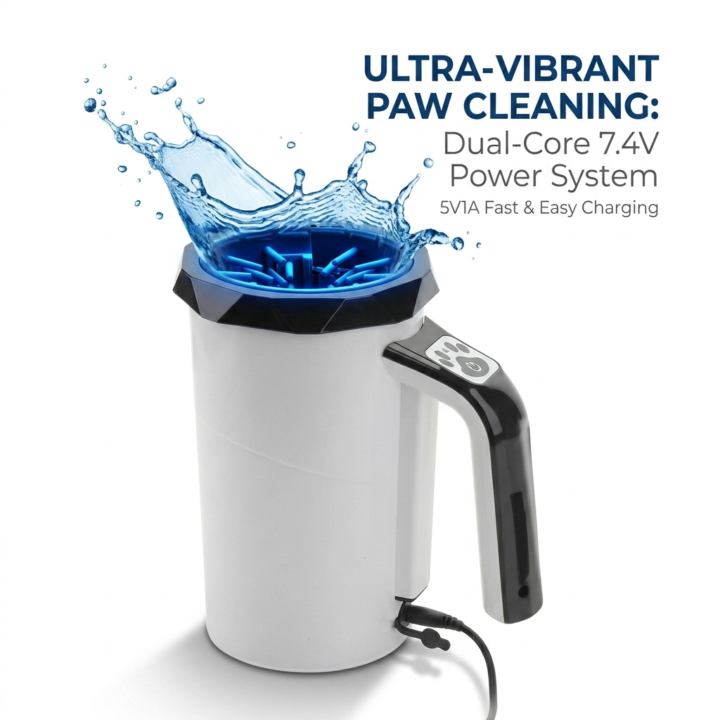 Smart Pet Automatic Paw Cleaner Cup — USB Rechargeable Deep Cleaning for Dogs & Cats