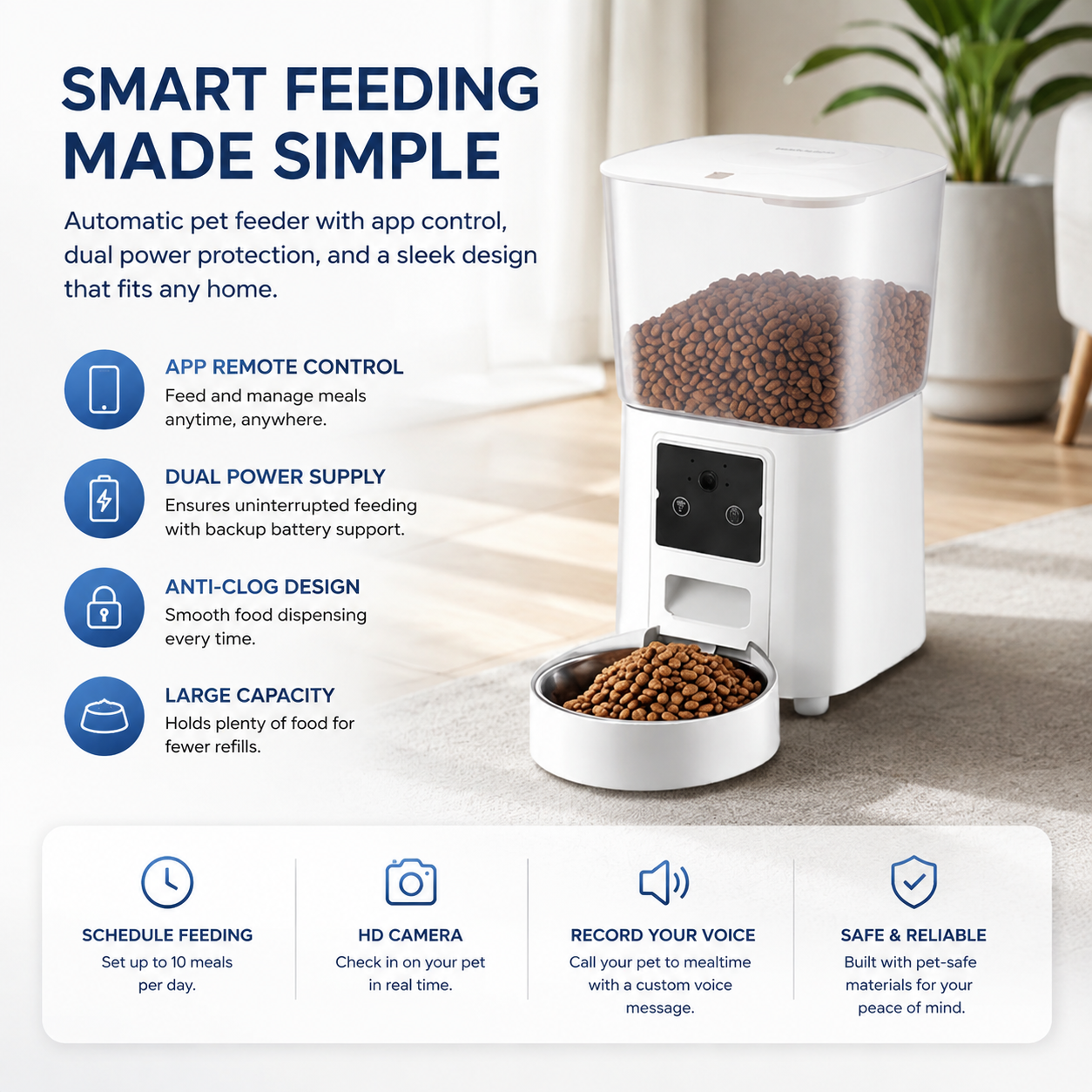 MyPalex™ Ultra-Smart Vision Pet Feeder – HD Camera, Scheduled Meals & Fresh Lock