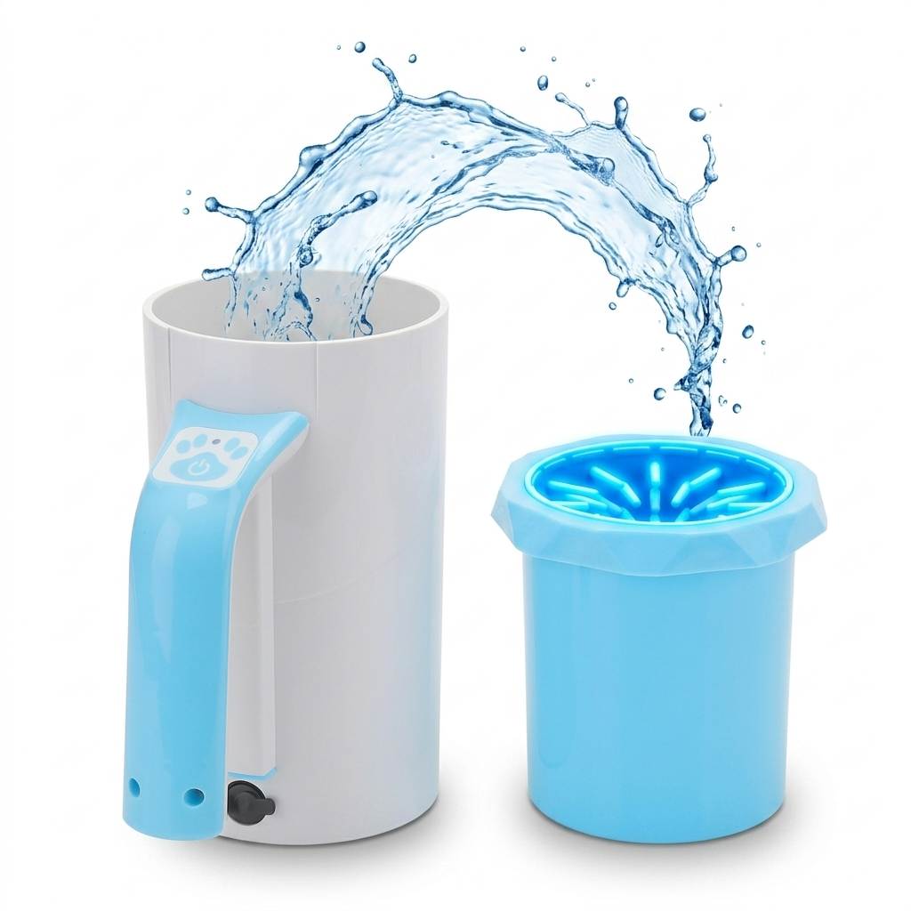 Smart Pet Automatic Paw Cleaner Cup — USB Rechargeable Deep Cleaning for Dogs & Cats