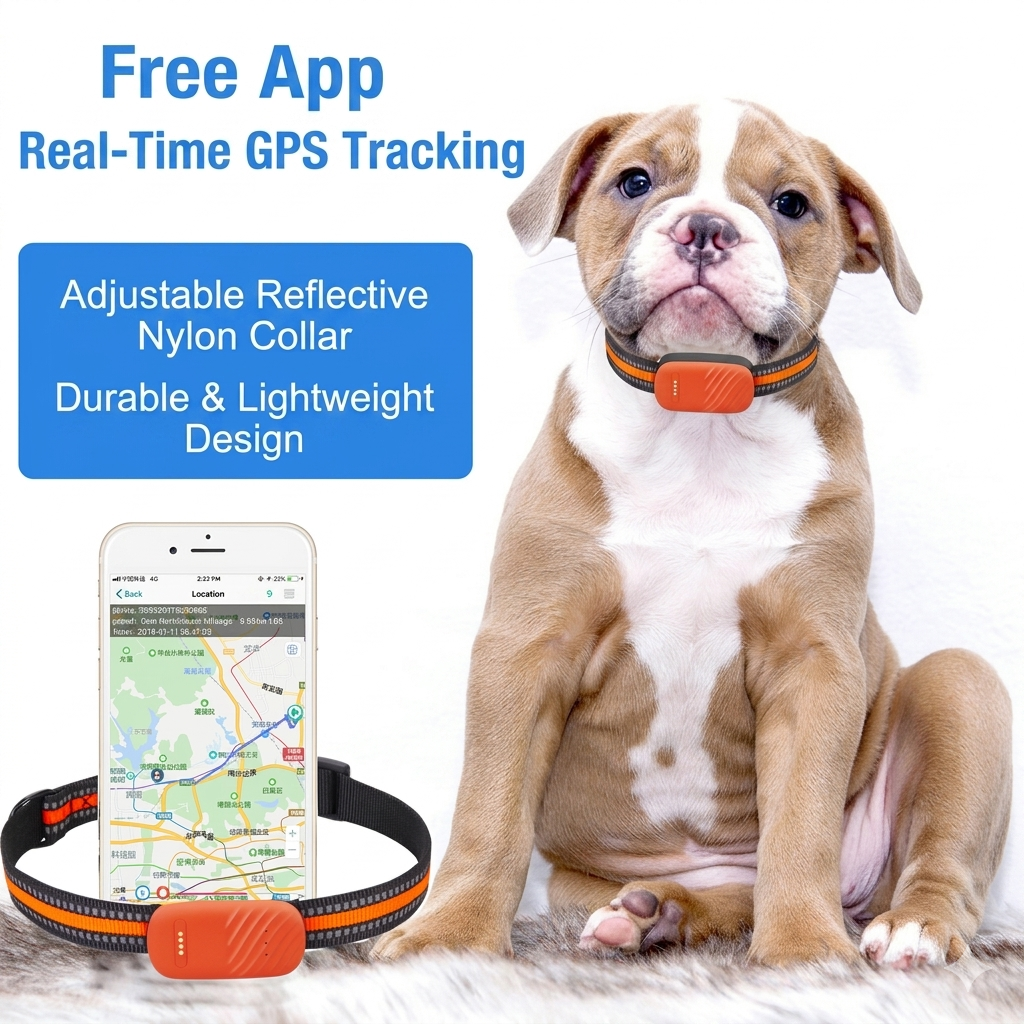 Smart GPS Pet Tracker Collar — Real-Time Location for Dogs & Cats