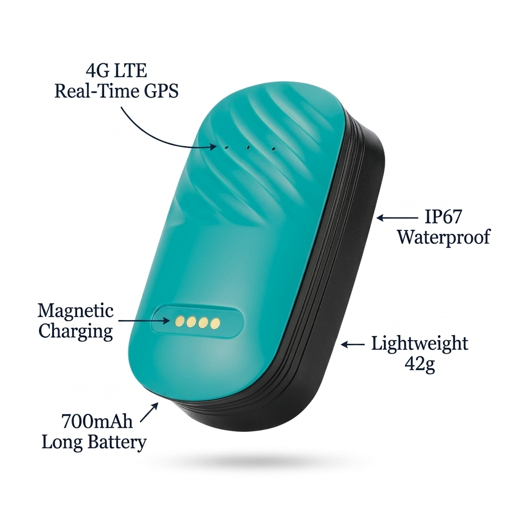 Smart GPS Pet Tracker Collar — Real-Time Location for Dogs & Cats