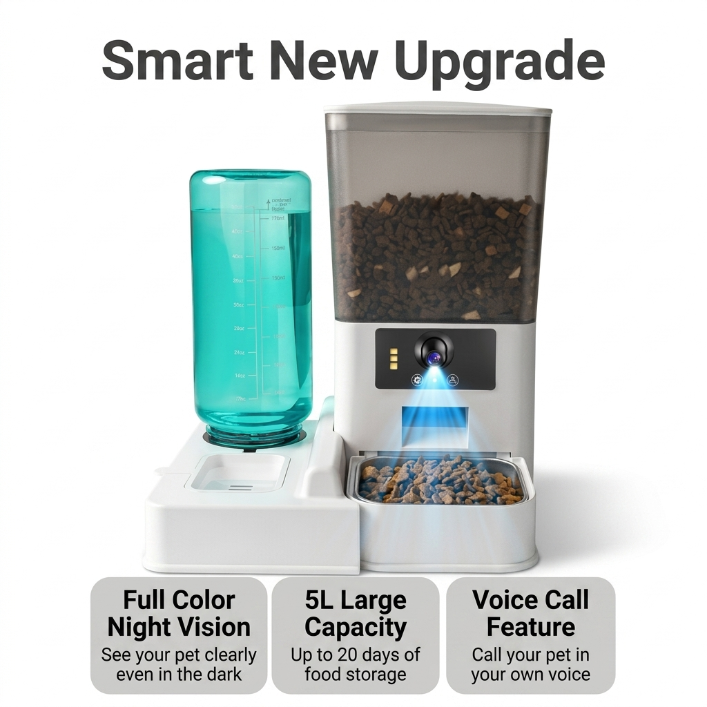 PalexFeed Pro™ — Smart Automatic Pet Feeder with App & Camera