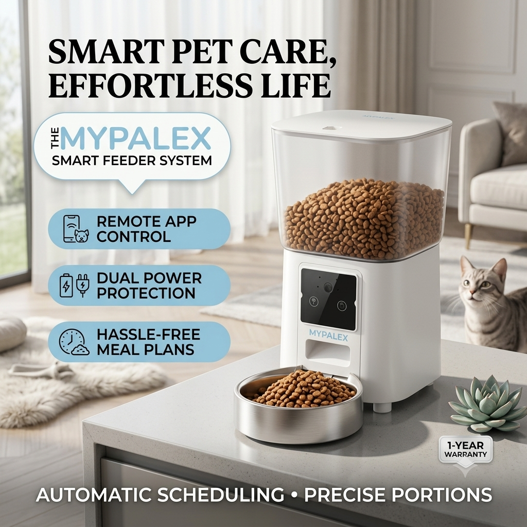 MyPalex™ Ultra-Smart Vision Pet Feeder – HD Camera, Scheduled Meals & Fresh Lock