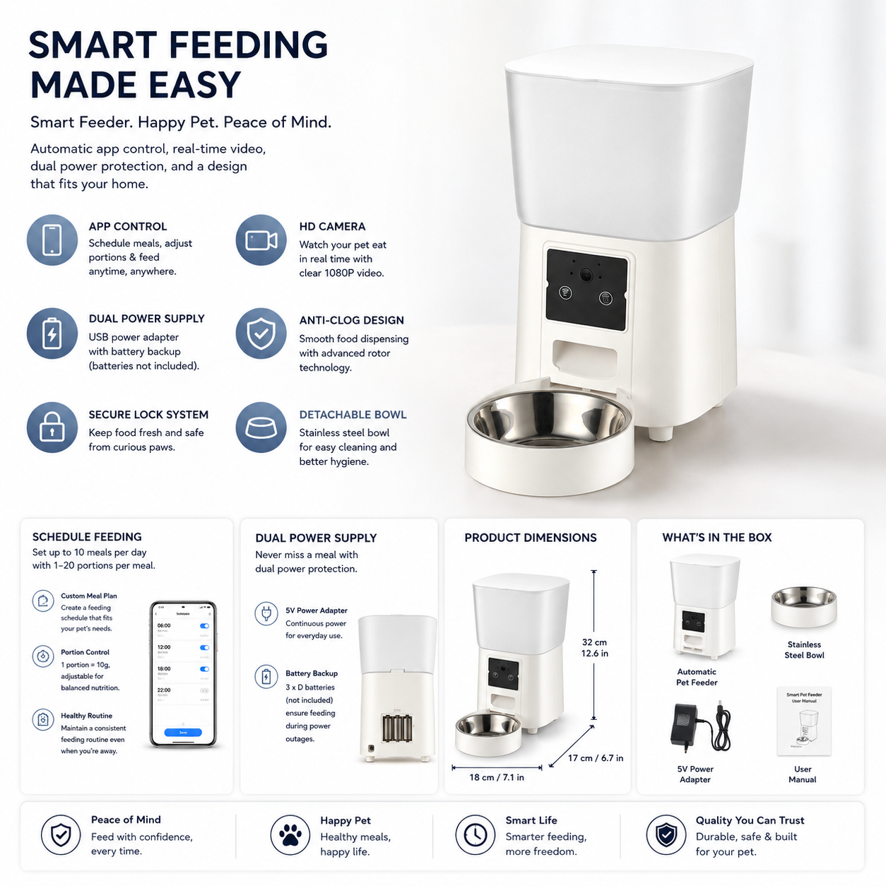 MyPalex™ Ultra-Smart Vision Pet Feeder – HD Camera, Scheduled Meals & Fresh Lock