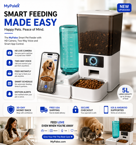 PalexFeed Pro — Smart Automatic Pet Feeder with App & Camera